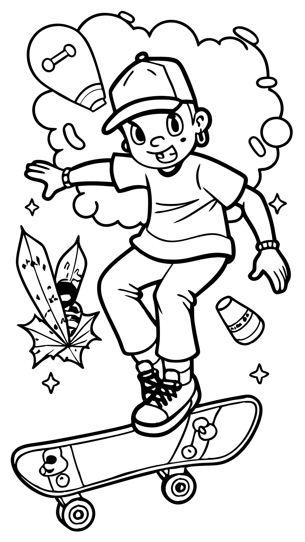 skateboard coloring page